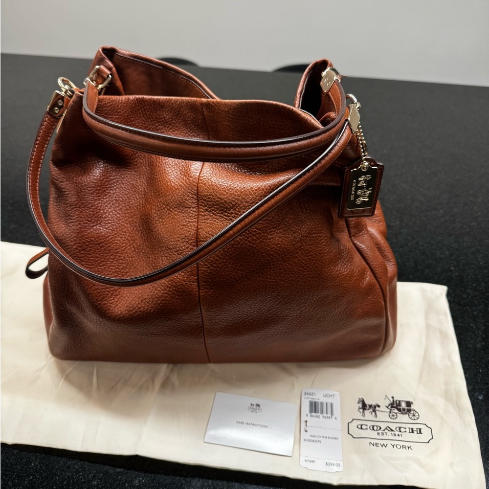 Coach Madison Phoebe Chestnut Large  Leather Bag